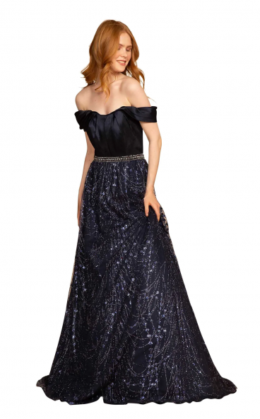 Elizabeth K Off-Shoulder Gown