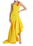 Badgley Mischka One-Shoulder gown