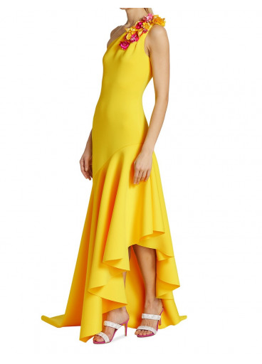 Badgley Mischka One-Shoulder gown