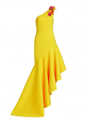 Badgley Mischka One-Shoulder gown