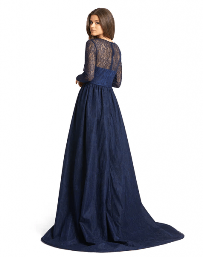 Mac Duggal long sleeve lace gown