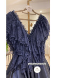Navy  Dantail -Taffeta Gown