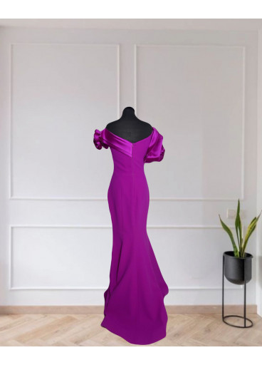Crepe -Taffeta Satin Gown