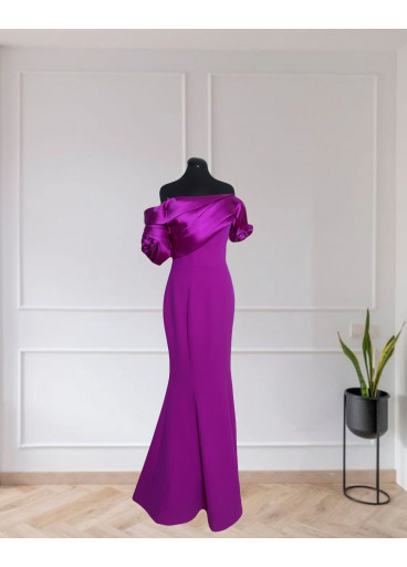 Crepe -Taffeta Satin Gown