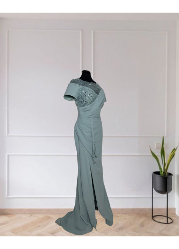  Tiffany Embellished Crepe Gown 