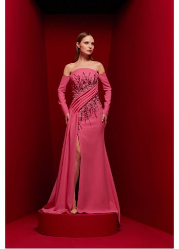Crepe Embellished Gown
