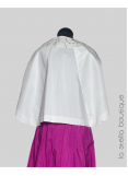 Drop Shoulder Balloon Collar Taffeta Jacket