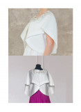 Drop Shoulder Balloon Collar Taffeta Jacket