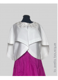 Drop Shoulder Balloon Collar Taffeta Jacket
