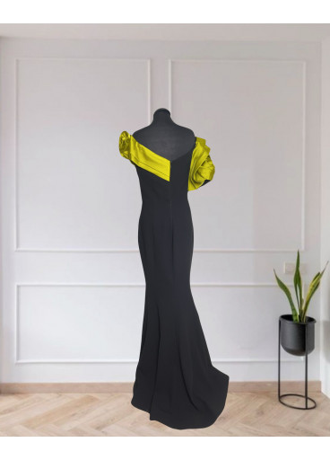 Crepe -Taffeta Satin Gown