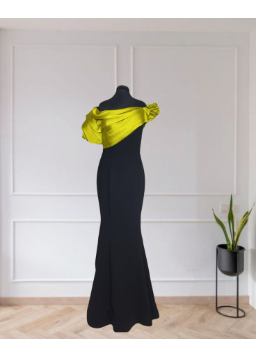 Crepe -Taffeta Satin Gown