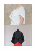 Drop Shoulder Balloon Collar Taffeta Jacket