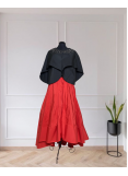 Drop Shoulder Balloon Collar Taffeta Jacket