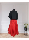 Drop Shoulder Balloon Collar Taffeta Jacket