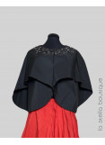 Drop Shoulder Balloon Collar Taffeta Jacket