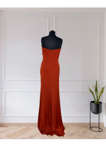 Strapless Satin Evening Dress