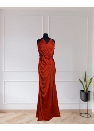 Strapless Satin Evening Dress
