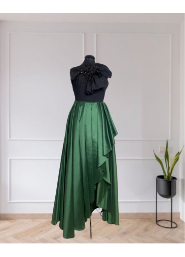 Taffeta - Crepe high & Low Skirt