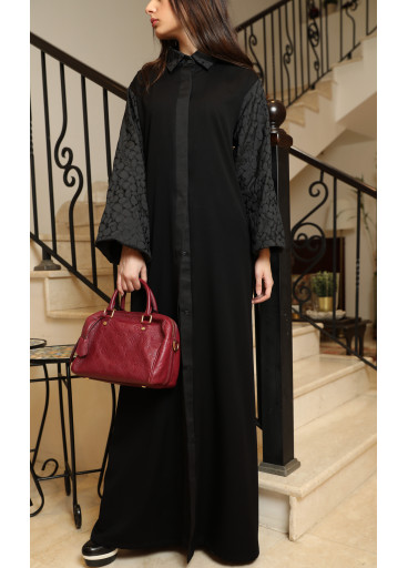 عباية كريب مع تافته مموج 