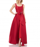   Kay Unger Jumpsuit with Embellished Brooch Bow 