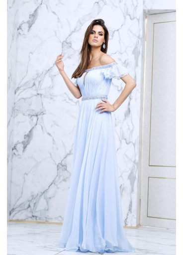 TARIK EDIZ - Embellished off-the-shoulder neck dress 