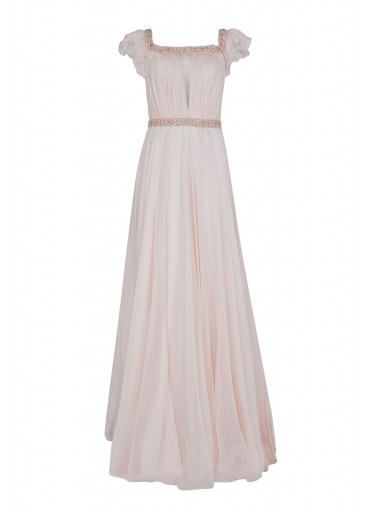TARIK EDIZ - Embellished off-the-shoulder neck dress 