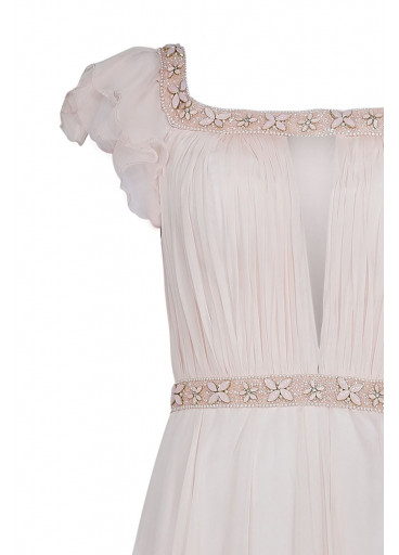 TARIK EDIZ - Embellished off-the-shoulder neck dress 