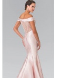 Elizabeth K - laced off-shoulder mikado mermaid dress 
