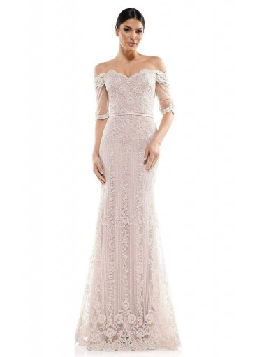 Marsoni - Embroidered off-shoulder trumpet dress