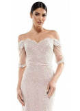 Marsoni - Embroidered off-shoulder trumpet dress