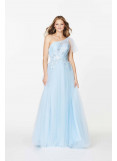 Angle And Alison Floral Embroidery Tulle Gown