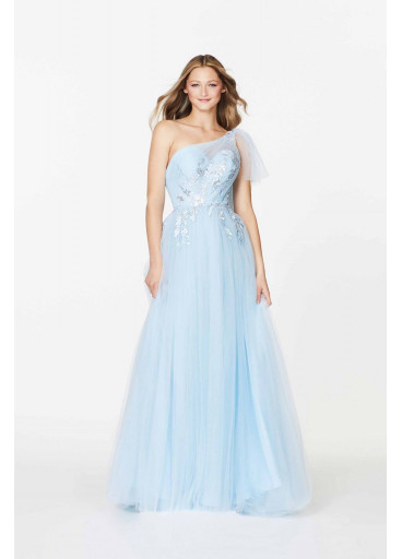 Angle And Alison Floral Embroidery Tulle Gown