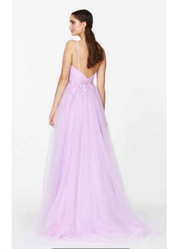 Angle And Alison Floral Embroidery Tulle Gown