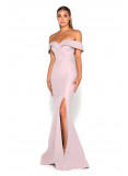 Fold-over off-the-shoulder formal with split by Portia and Scarlett