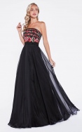 La Vera Lace & Embroiery strapless prom dress 