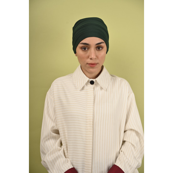 توربان من قطعتين باللون الزيتي