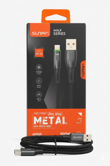  USB To Type C "MAX SERIES" كابل شحن عالي السرعة