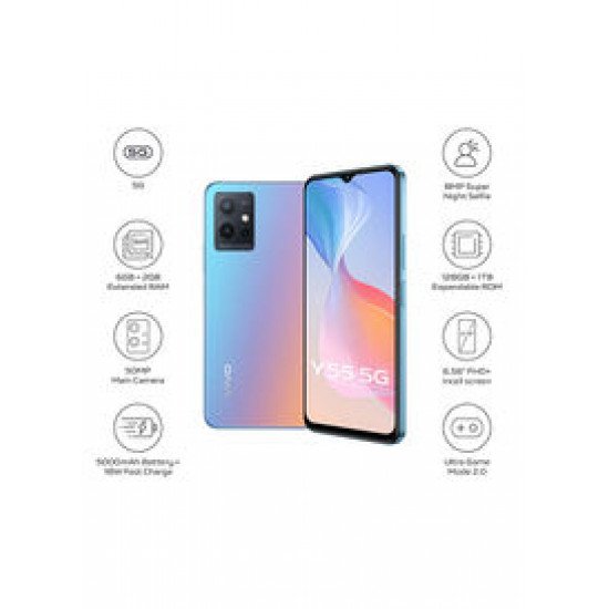 هاتف Y55 بشريحتي اتصال 6 جيجا رام 128 جيجا 5 جيجا مع صندوق هدايا هاتف Y55 بشريحتي اتصال 6 جيجا رام 128 جيجا 5 جيجا مع صندوق هدايا
