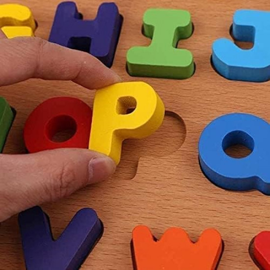 لعبة اطفال خشبية تعليمية بازل حروف انجليزية كابيتال