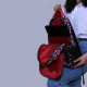 شنطة ظهر مدرسية اسود زخارف مثلثات 2 سحاب كبير يو اس بولو