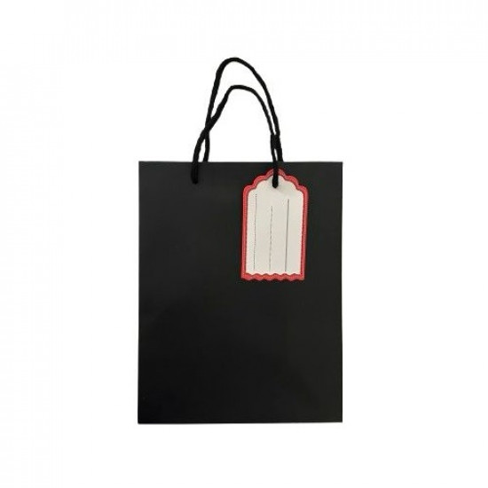 كيس هدايا ورق 23x18x10 سم مع كرت اسود