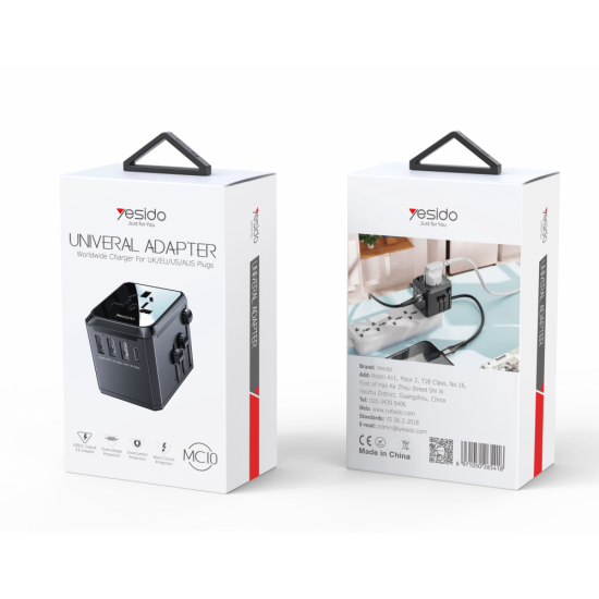      فيش شاحن عالمي من Yesido-MC10-UNIVERSAL ADAPTER