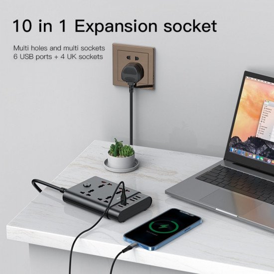 POWER SOCKET - توصيلة ب 6 مخارج شحن من yesido-MC08