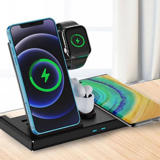 قاعدة شحن لاسلكية 4 في 1 للهواتف الذكية وساعة Apple Watch وسماعات الأذن Yesido DS13 قاعدة شحن لاسلكية 4 في 1 للهواتف الذكية وساعة Apple Watch وسماعات الأذن Yesido DS13