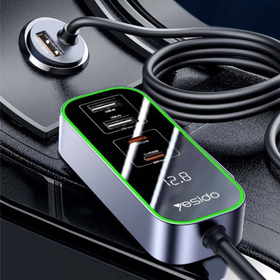Yesido Y53 QC3.0 شاحن سيارة 97 واط خمسة منافذ شحن سريع