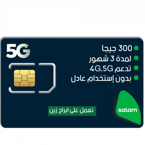 شريحة بيانات سلام 300 جيجا | 3 شهور شريحة بيانات سلام 300 جيجا | 3 شهور