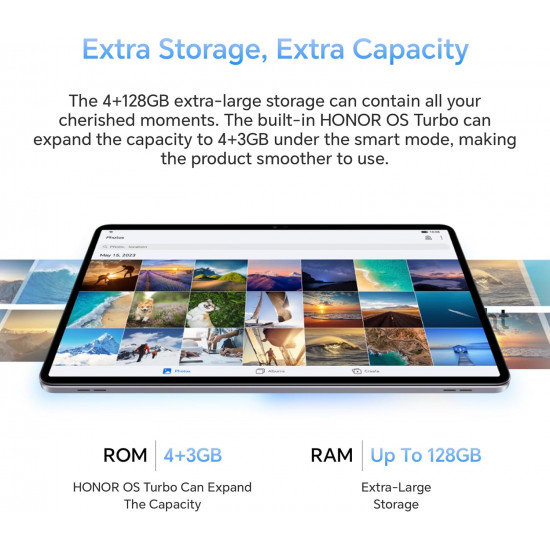 هونر باد اكس 9 ، واي فاي ، 128 جيجا 4 رام ، 11.5 انش ، رمادى مع كفر خلفي HONOR PAD X9