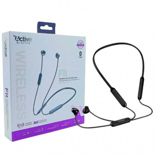 سماعة عنق رياضية لاسلكية ACTIVE CHARM Ffit Wireless BK3266 - اسود سماعة عنق رياضية لاسلكية ACTIVE CHARM Ffit Wireless BK3266 - اسود