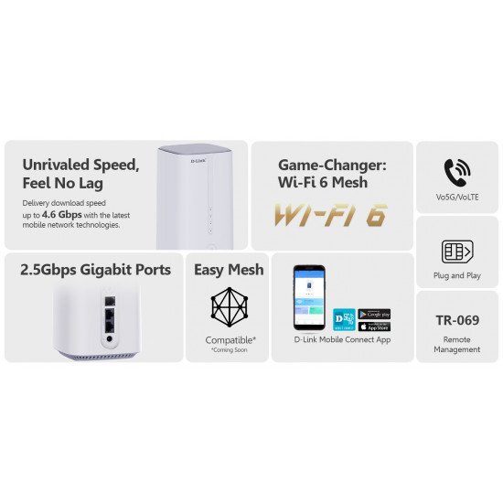 راوتر دي لينك - / DWR 2000M D-LINK - يدعم تقنية 5G واي فاي AX1800 مع 4 منافذ راوتر دي لينك - / DWR 2000M D-LINK - يدعم تقنية 5G واي فاي AX1800 مع 4 منافذ