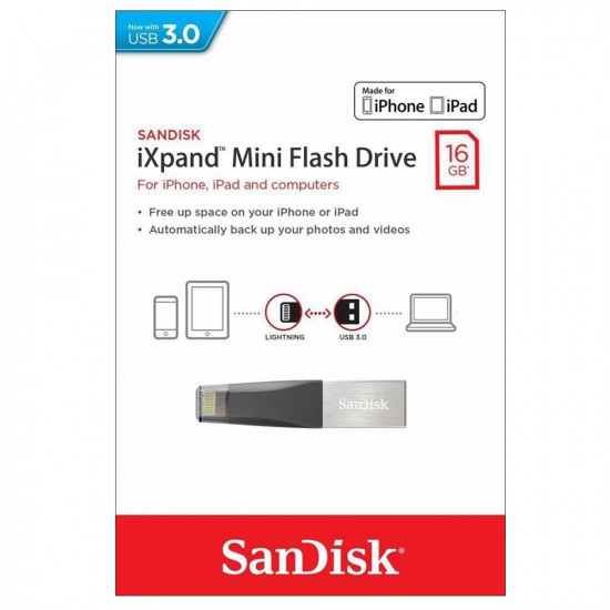 سانديسك - فلاش ميموري للايفون و الآيباد 16GB معتمد من Apple سانديسك - فلاش ميموري للايفون و الآيباد 16GB معتمد من Apple